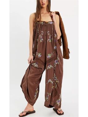 Free People - Strawberry Garden Embroidered Jumpsuit